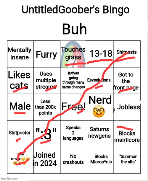 UntitledGoober's Bingo | image tagged in untitledgoober's bingo | made w/ Imgflip meme maker