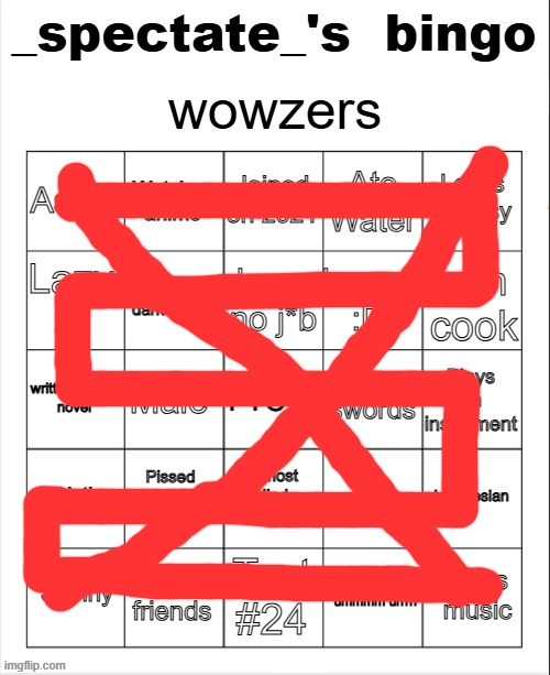 _spectate_'s bingo | image tagged in _spectate_'s bingo | made w/ Imgflip meme maker