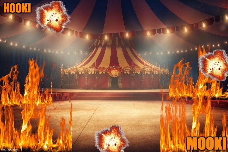 Hooki Mooki | HOOKI; MOOKI | image tagged in fire,kill it with fire,california fires,circus | made w/ Imgflip meme maker