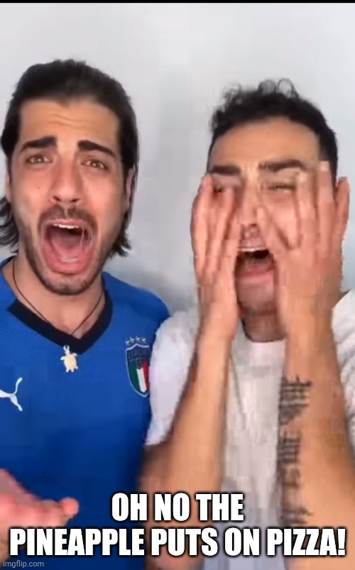 Lionfield Screams!!!!! | OH NO THE PINEAPPLE PUTS ON PIZZA! | image tagged in lionfield screams | made w/ Imgflip meme maker