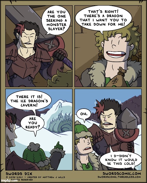image tagged in monster,slayer,snow,cold,sword,shrink | made w/ Imgflip meme maker