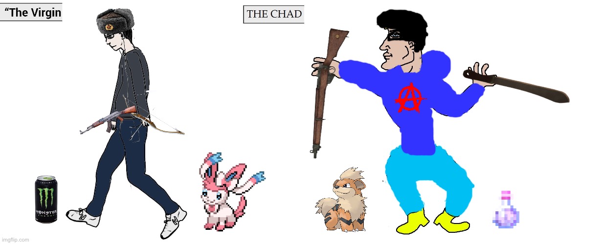 Virgin and Chad | image tagged in virgin and chad | made w/ Imgflip meme maker