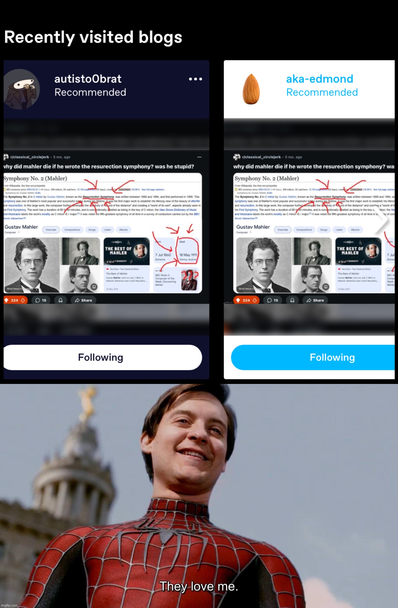 image tagged in they love me | made w/ Imgflip meme maker