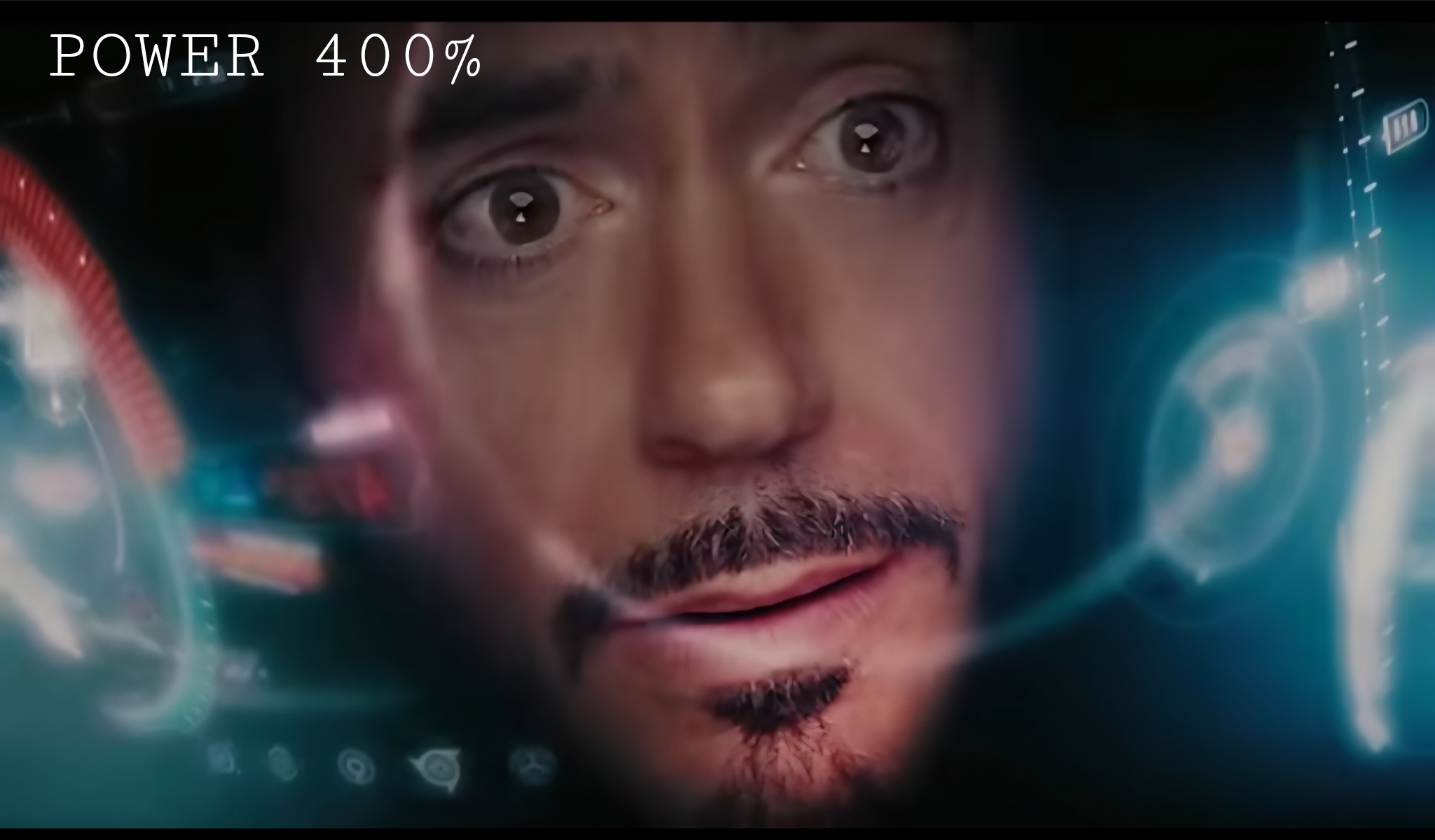 Iron Man power 400% Blank Meme Template