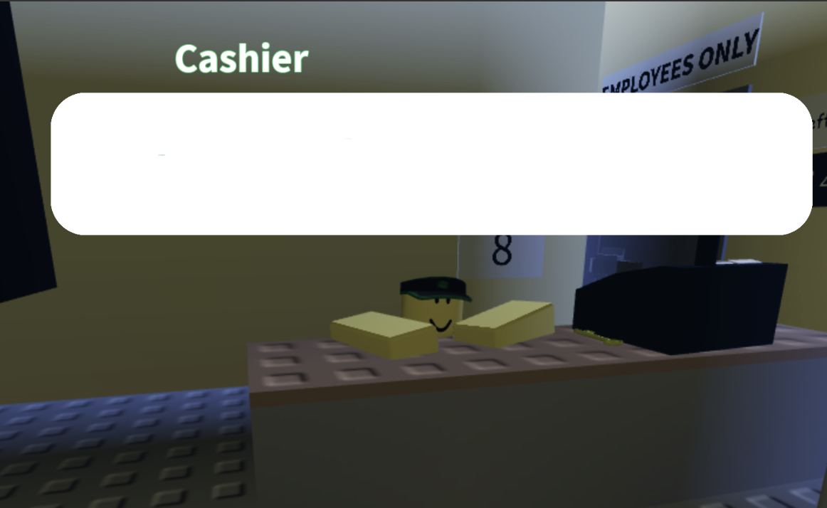 Cashier saying something Blank Meme Template