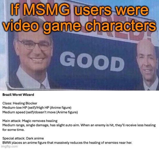 User #49, one more until the big change | If MSMG users were video game characters | image tagged in injured good announcement | made w/ Imgflip meme maker