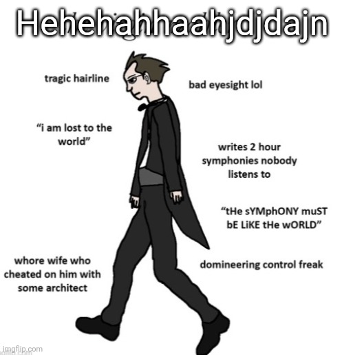 the virgin mahler | Hehehahhaahjdjdajn | image tagged in the virgin mahler | made w/ Imgflip meme maker
