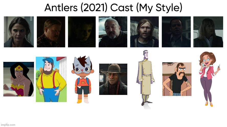 Antlers (2021) Cast (My Style) | image tagged in antlers 2021 cast my style,meme,memes,spoof cast,antlers,characters | made w/ Imgflip meme maker