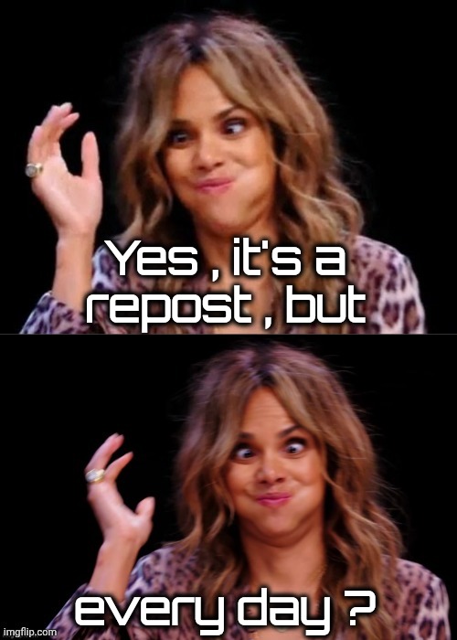Lovely Halle Berry | Yes , it's a
repost , but every day ? | image tagged in lovely halle berry | made w/ Imgflip meme maker