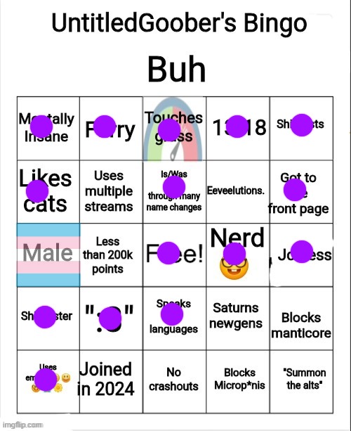:3 | image tagged in untitledgoober's bingo | made w/ Imgflip meme maker