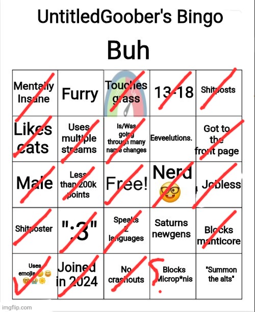 . | image tagged in untitledgoober's bingo | made w/ Imgflip meme maker