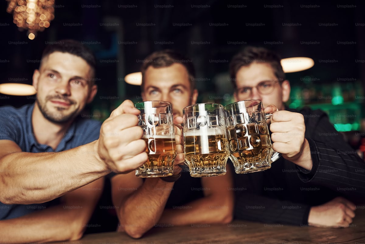 Men with beer Blank Meme Template