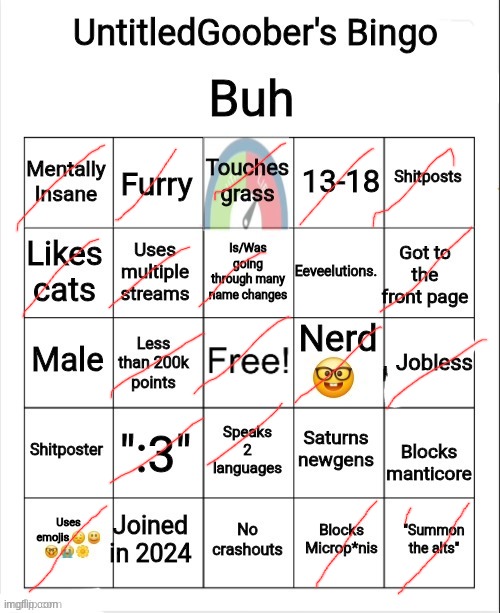 Hhh | image tagged in untitledgoober's bingo | made w/ Imgflip meme maker
