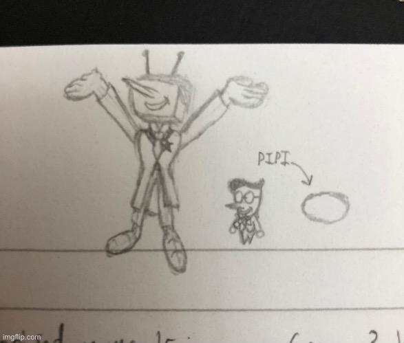 A doodle I made a few days ago. I actually didn’t have a reference, this was from memory | image tagged in undertale,deltarune,mr ant tenna,spamton,pipis,doodle | made w/ Imgflip meme maker