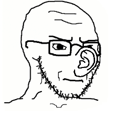 Soyjak with ear for nose Blank Meme Template