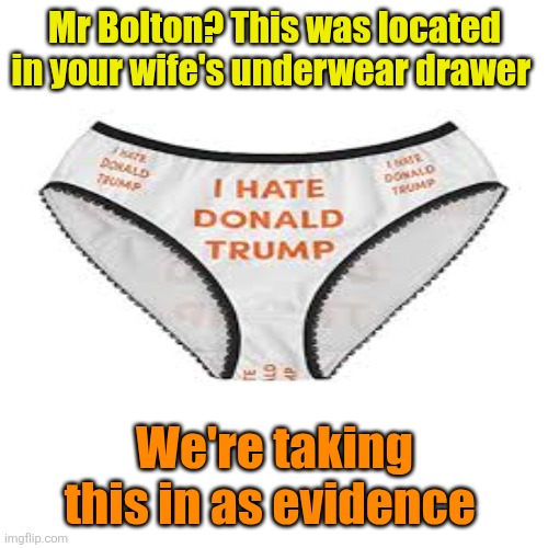 Blank Transparent Square Meme | Mr Bolton? This was located in your wife's underwear drawer We're taking this in as evidence | image tagged in memes,blank transparent square | made w/ Imgflip meme maker