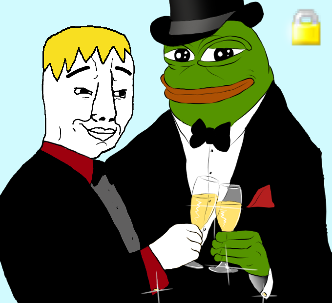 Chudjak and pepe the frog wine Blank Meme Template
