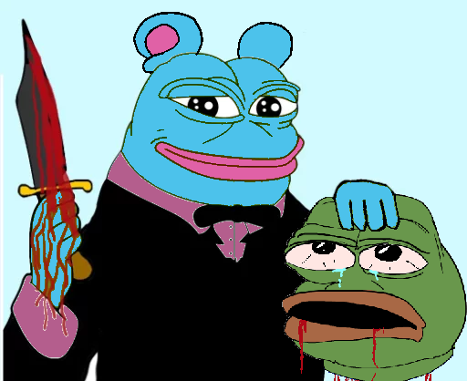 Mouse pepe kills frog pepe Blank Meme Template