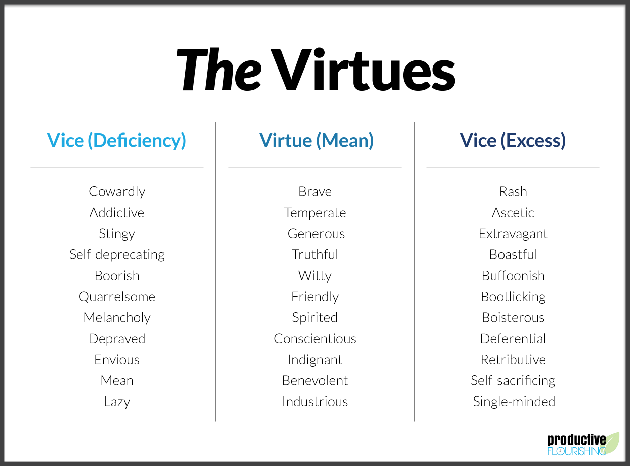 The Virtues, vice common list Blank Meme Template