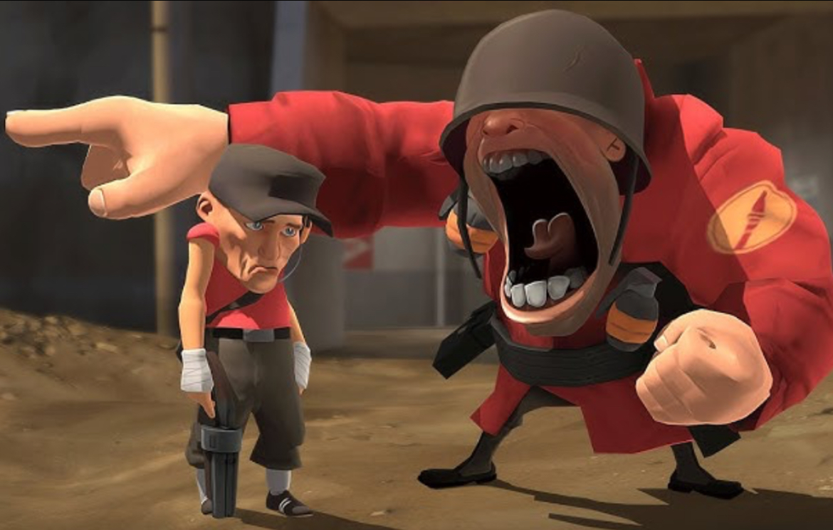 High Quality soldier yelling at Scout Blank Meme Template