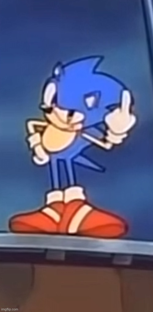 post this to the people you hate | image tagged in sonic ova flip off | made w/ Imgflip meme maker