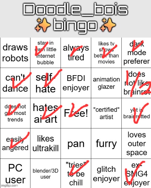 doodle_boi bingo | image tagged in doodle_boi bingo | made w/ Imgflip meme maker