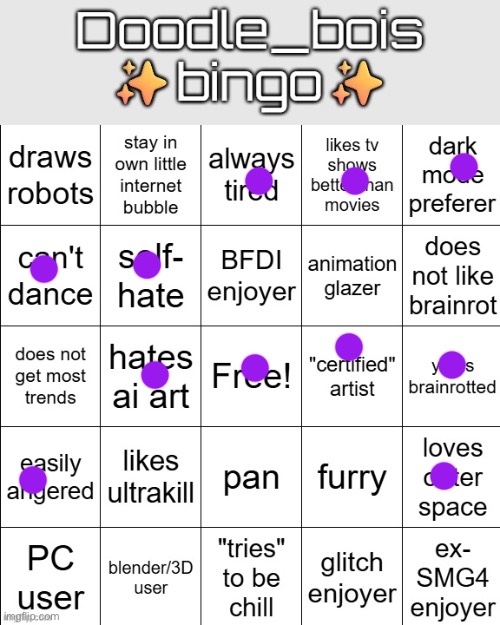 doodle_boi bingo | image tagged in doodle_boi bingo | made w/ Imgflip meme maker