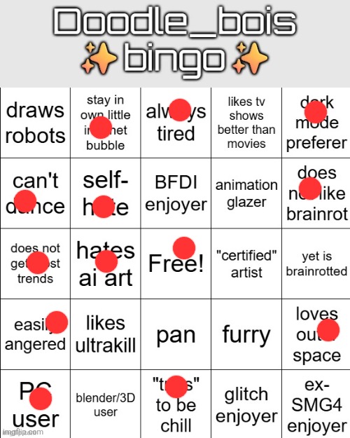 doodle_boi bingo | image tagged in doodle_boi bingo | made w/ Imgflip meme maker
