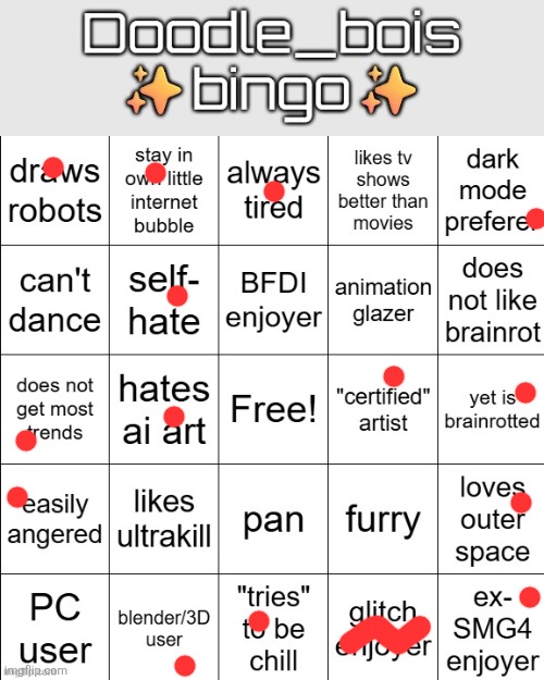 doodle_boi bingo | image tagged in doodle_boi bingo | made w/ Imgflip meme maker