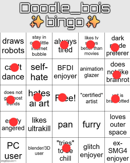 doodle_boi bingo | image tagged in doodle_boi bingo | made w/ Imgflip meme maker