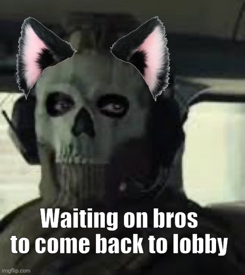 CoD MW2022 Ghost | Waiting on bros to come back to lobby | image tagged in cod mw2022 ghost | made w/ Imgflip meme maker