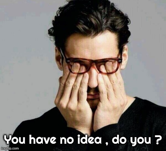 Reacting to Liberals | You have no idea , do you ? | image tagged in reacting to liberals | made w/ Imgflip meme maker