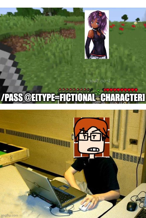 Moscovio May after playing a Minecraft mod | /PASS @E[TYPE=FICTIONAL_CHARACTER] | image tagged in mc,moscovio may,comics,minecraft | made w/ Imgflip meme maker