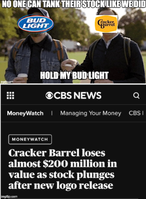 Hold my bud light | image tagged in hold my bud light,go woke go broke | made w/ Imgflip meme maker