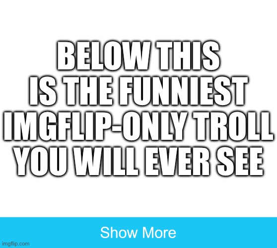 funi trololololol | BELOW THIS IS THE FUNNIEST IMGFLIP-ONLY TROLL YOU WILL EVER SEE | made w/ Imgflip meme maker