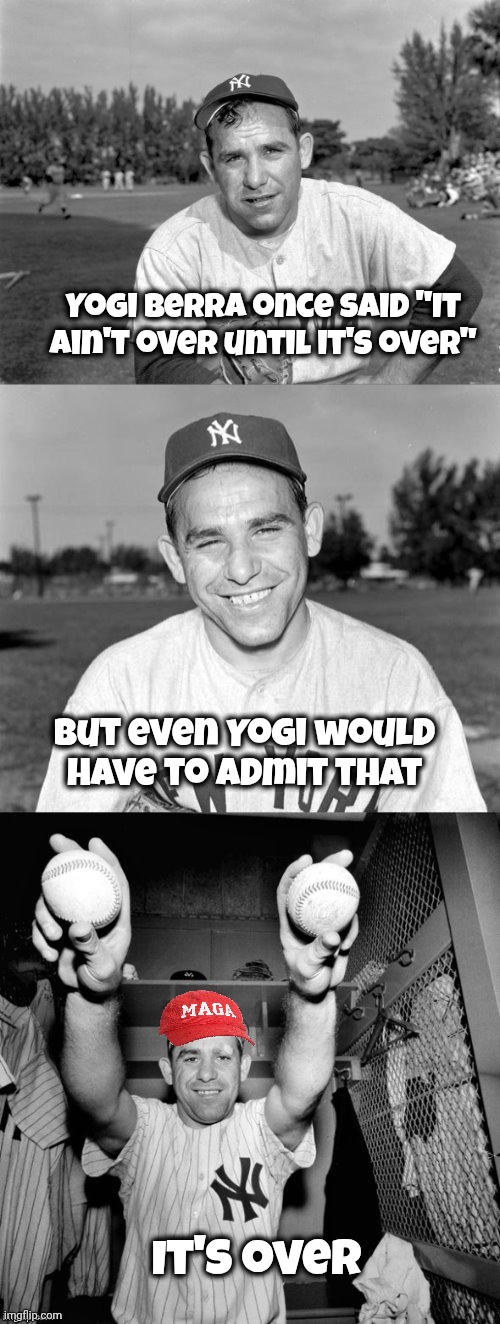 Another Nothing Burger | Yogi Berra once said "It ain't over until it's over"; But even Yogi would
have to admit that; It's over | image tagged in yogi berra puns,epstein lives,witness protection,no satisfaction,politicians suck,and always have | made w/ Imgflip meme maker