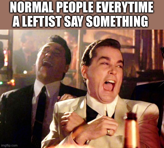 Good Fellas Hilarious | NORMAL PEOPLE EVERYTIME A LEFTIST SAY SOMETHING | image tagged in memes,good fellas hilarious,political meme,politics,stupid liberals | made w/ Imgflip meme maker