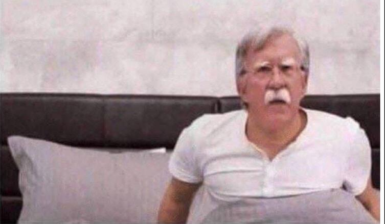 John Bolton in bed Blank Meme Template