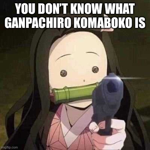 NEZUKO NOOOOO!!! | YOU DON’T KNOW WHAT GANPACHIRO KOMABOKO IS | image tagged in nezuko nooooo | made w/ Imgflip meme maker
