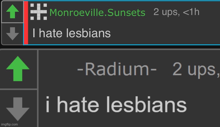 Sequel | image tagged in disco i hate lesbians,radium i hate lesbians | made w/ Imgflip meme maker