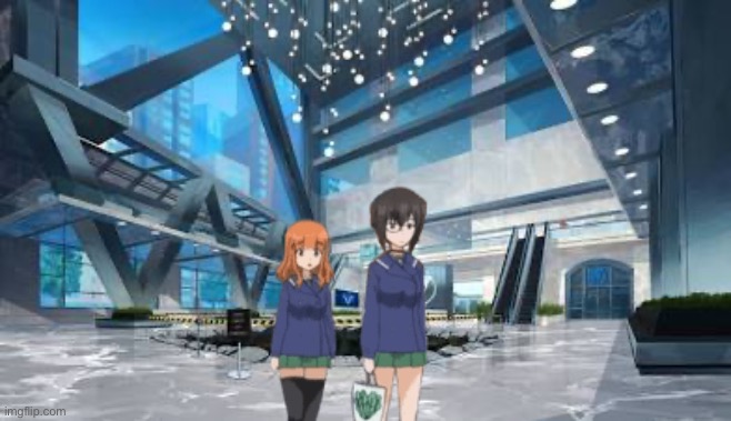 Momo shows Saori around VenTech | image tagged in girls und panzer,venture bros,parody,meme,edit,crossover | made w/ Imgflip meme maker