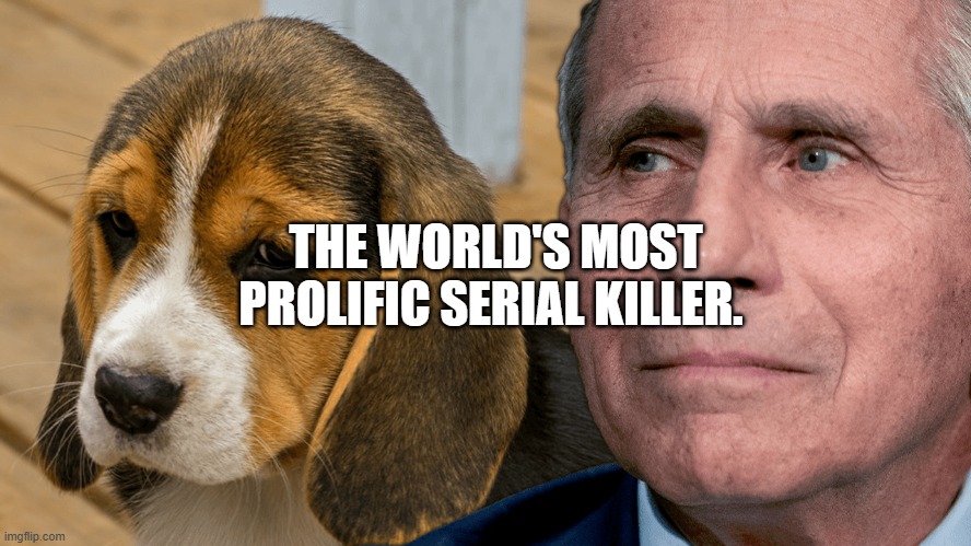 Fauci's Ouchie | THE WORLD'S MOST PROLIFIC SERIAL KILLER. | image tagged in fauci's ouchie | made w/ Imgflip meme maker
