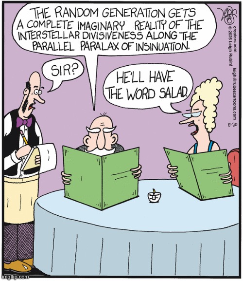 Rubes | image tagged in comics,rubes,restaurant,word salad,menu | made w/ Imgflip meme maker