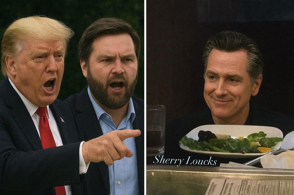 Angry Trump Happy Newsom Blank Meme Template