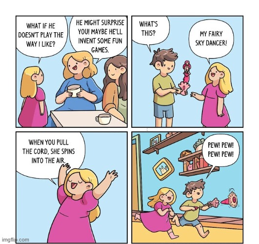 Fun Games | image tagged in comics,kids,playdate,fairy,sky dancer,flying | made w/ Imgflip meme maker