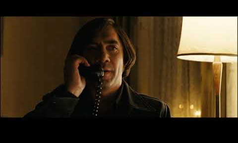 Anton Chigurh on the Phone Blank Meme Template