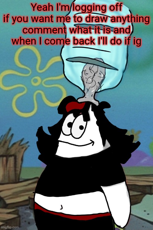 Nsfw, sfw, whatever I dont care | Yeah I'm logging off if you want me to draw anything comment what it is and when I come back I'll do if ig | image tagged in claire head stuck in bottle | made w/ Imgflip meme maker