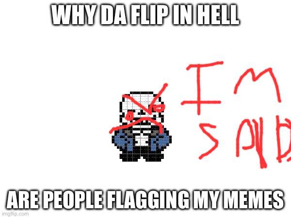 WHY DA FLIP IN HELL; ARE PEOPLE FLAGGING MY MEMES | made w/ Imgflip meme maker