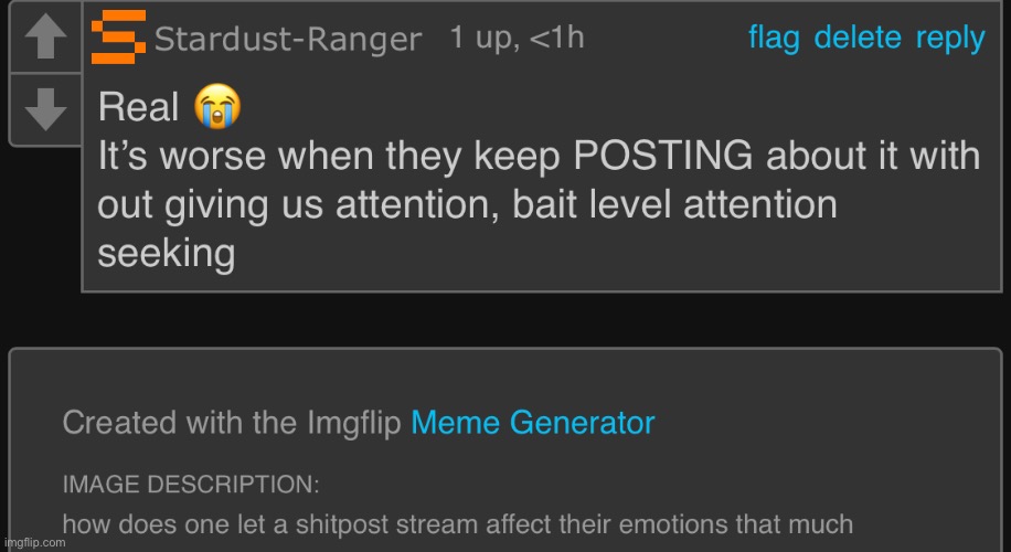 Might Aswell Post This Comment. | image tagged in msmg | made w/ Imgflip meme maker