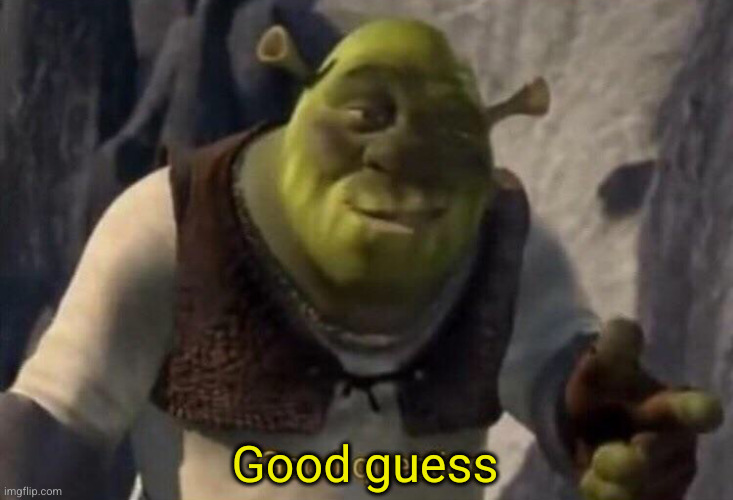 Shrek good question | Good guess | image tagged in shrek good question | made w/ Imgflip meme maker